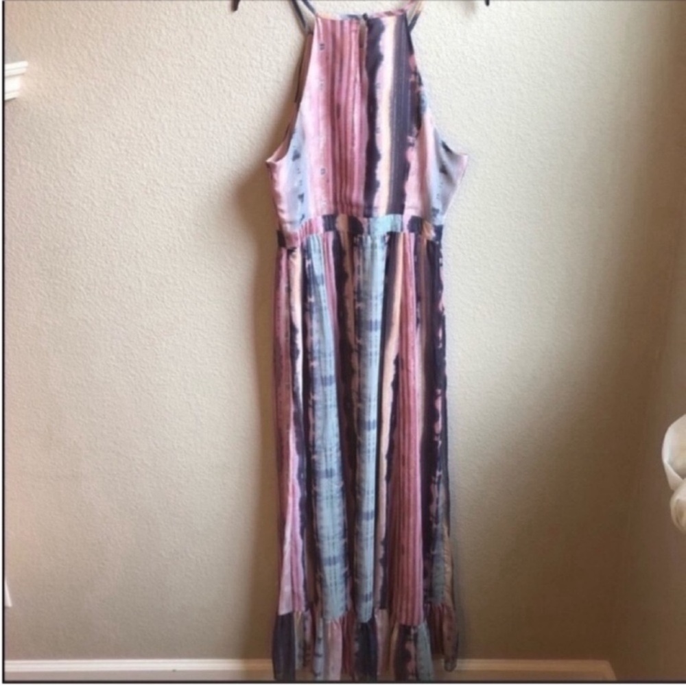 Inc tie dye pleated summer spring maxi dress
